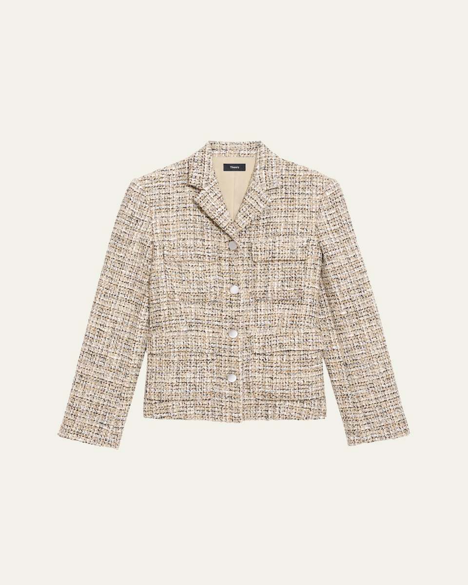 Mixed Tweed Military Jacket